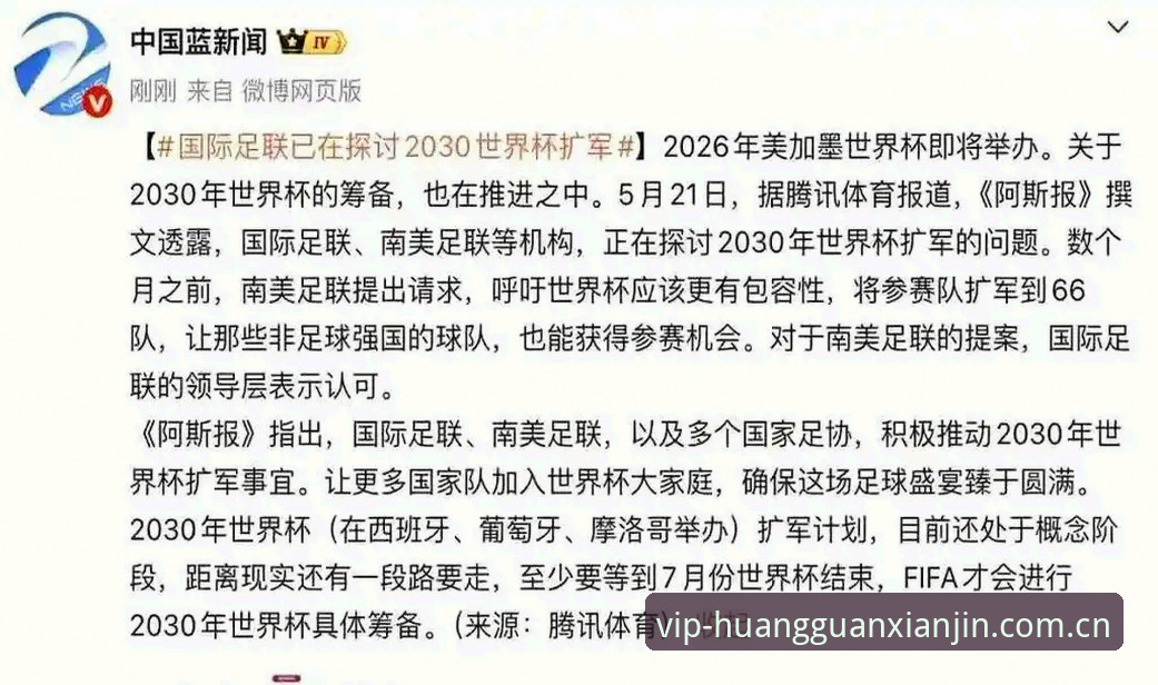 2030年世界杯扩军至66队方案详解